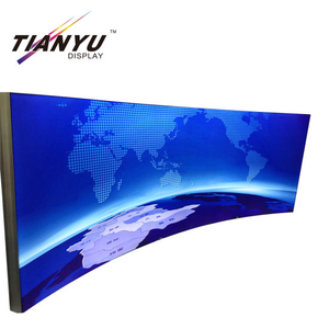 Tianyu Tampilan Menyediakan Frameless Indoor / Outdoor Advertising Fabric LED Tekstil Floor Standing Light Box Masuk